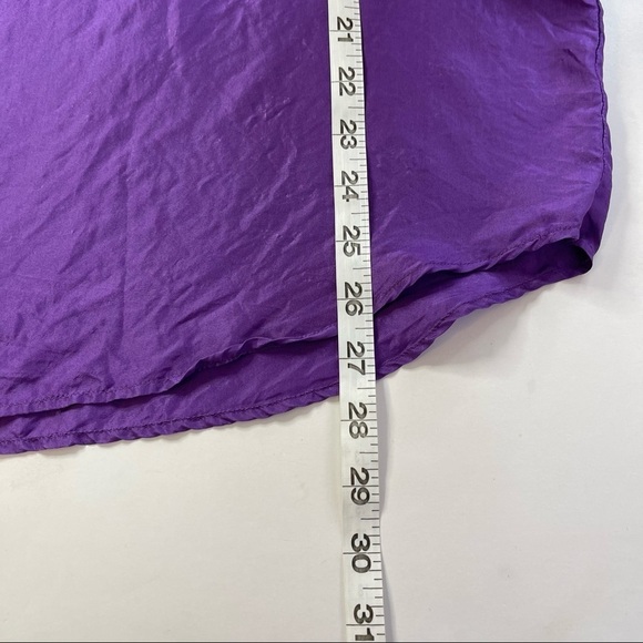 Vintage whistles 100% silk popover tank top purple women's size M classic basic - Picture 7 of 8